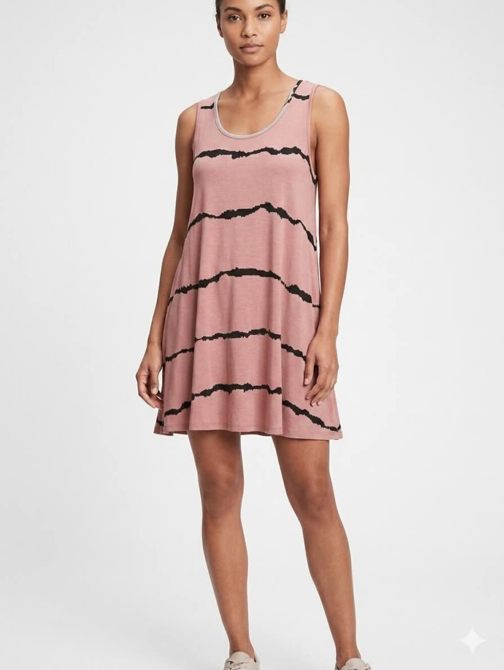 🧨🧨Weaczzy Dress Pink and Black Striped Sleeveless  Size Med